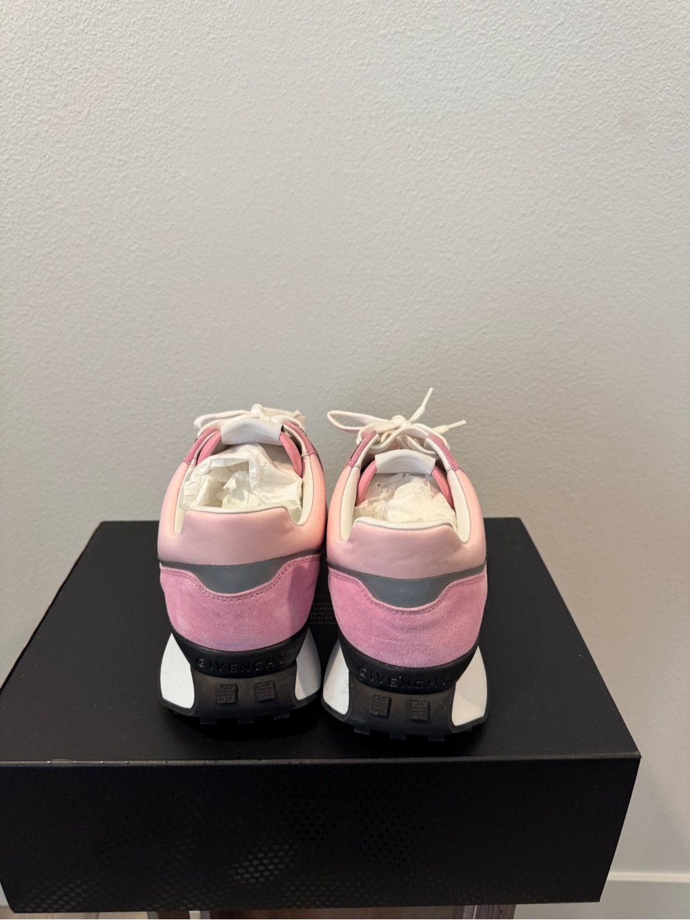 Givenchy Pink Suede & Gray Leather Runner Sneakers - Picture 4 of 15